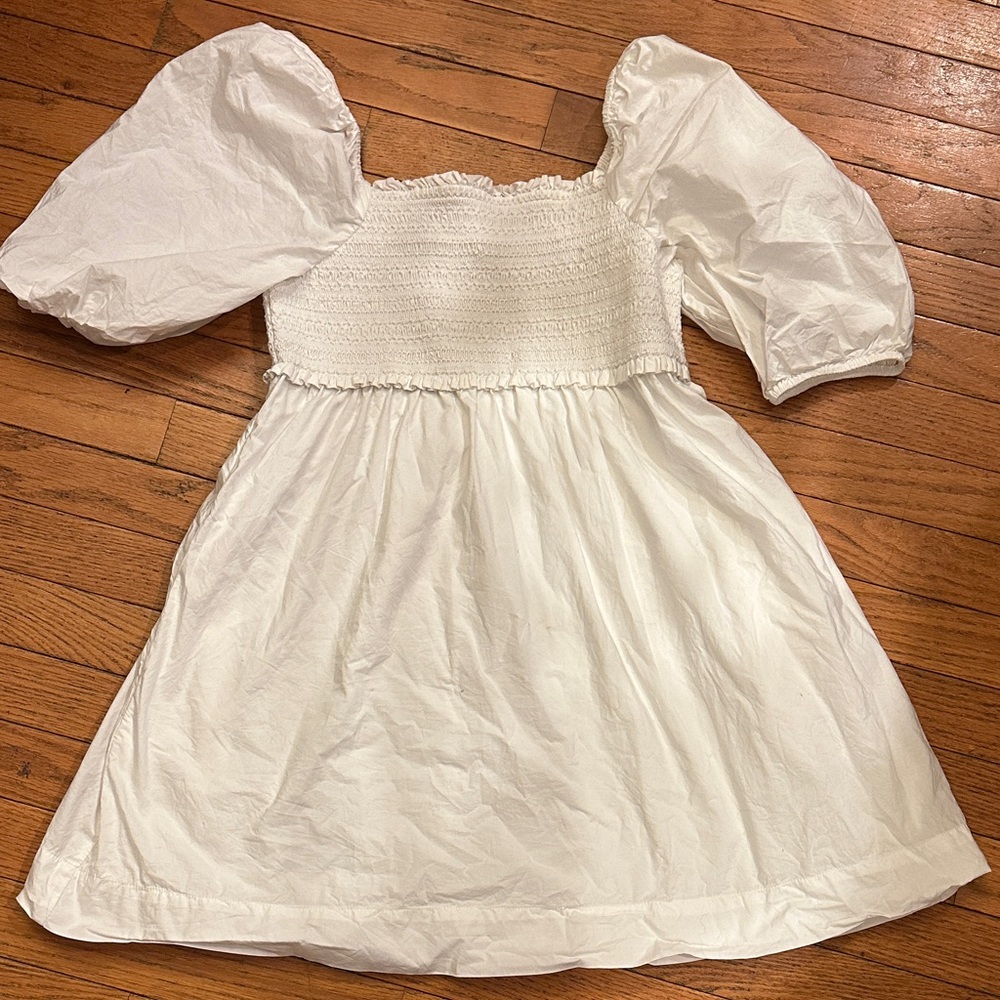 American Eagle White Puff Sleeve Dress